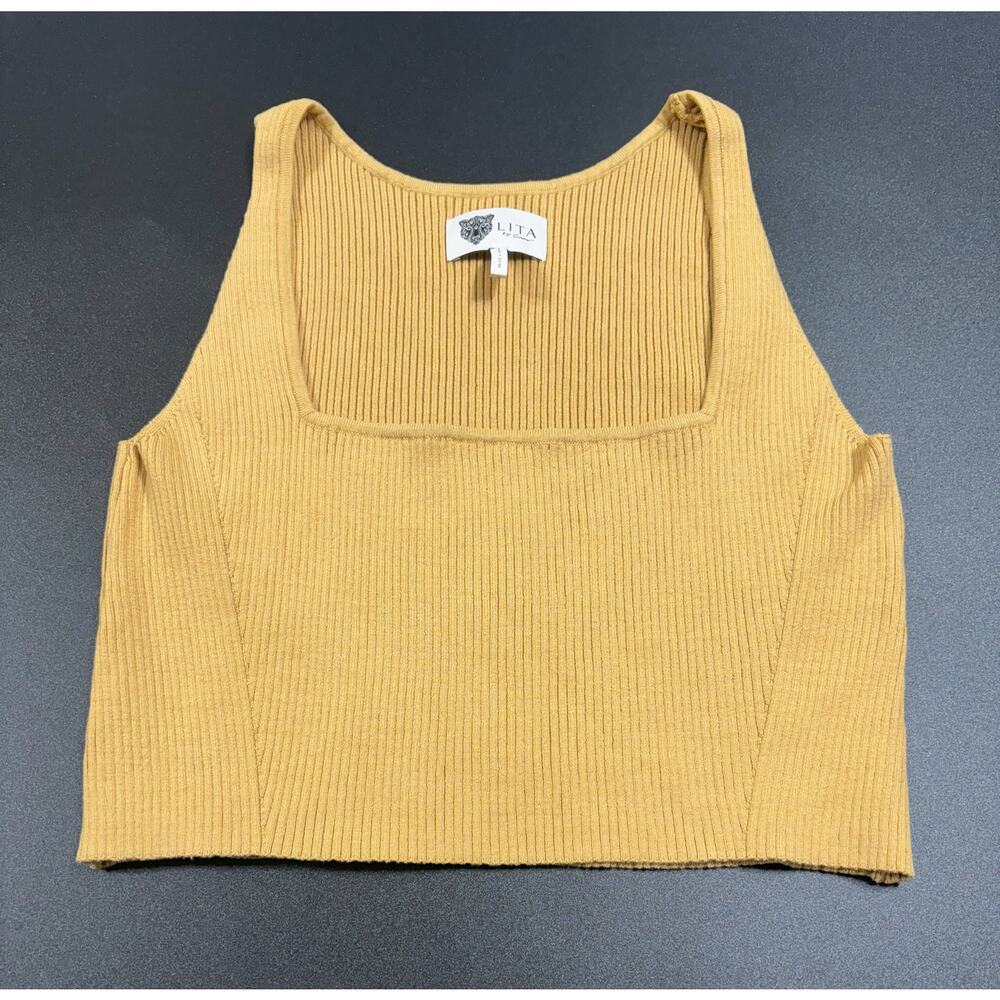 Lita by‎ Ciara NWOT True Rib Crop Top in Ice Coffee Size Large MSRP $48